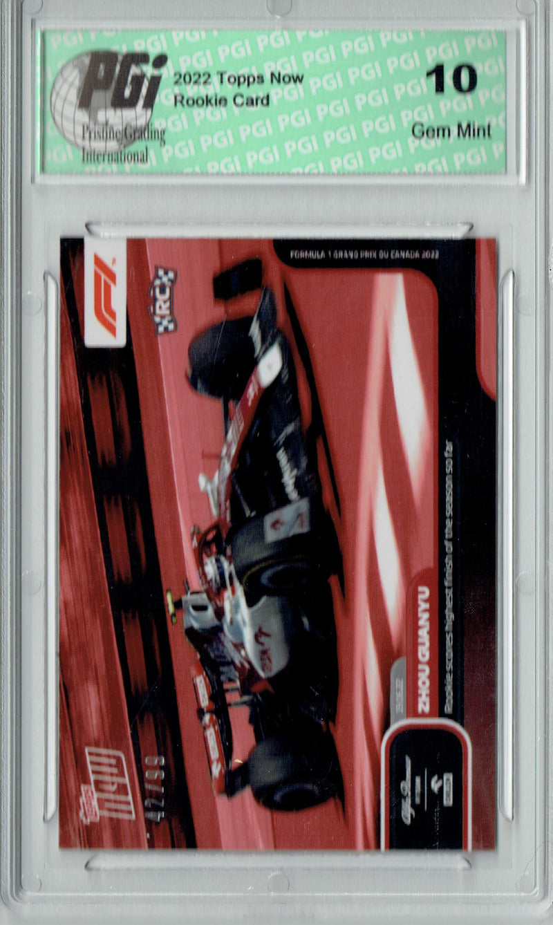 Zhou Guanyu 2022 Topps Now  #30 Red SP #42/99 Rookie Card PGI 10