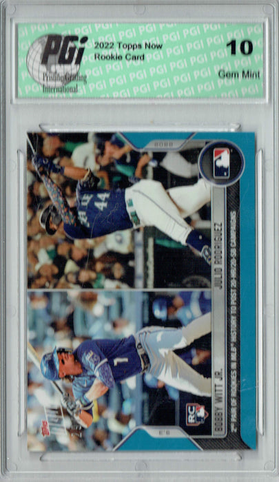 Bobby Witt Jr./Julio Rodriguez 2022 Topps Now #833 SP #29/49 Rookie Card PGI 10