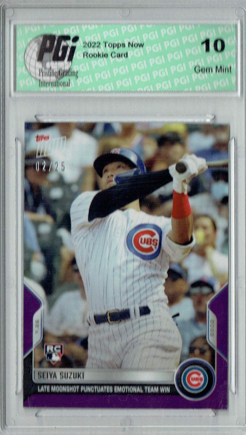 Seiya Suzuki 2022 Topps Now  #596 Purple SP #2 of 25 Rookie Card PGI 10
