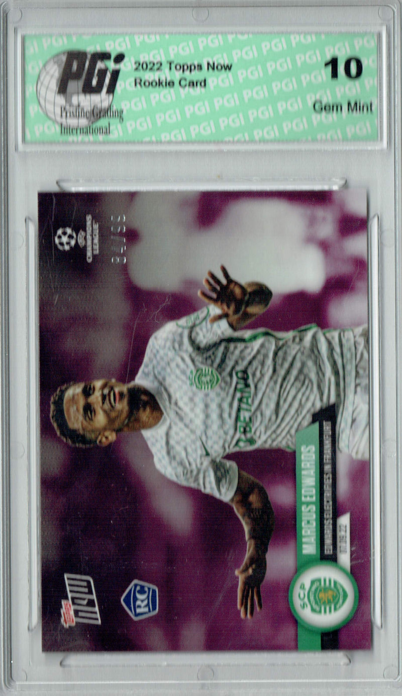 Marcus Edwards 2022 Topps Now #16 Purple SP #84/99 Rookie Card PGI 10