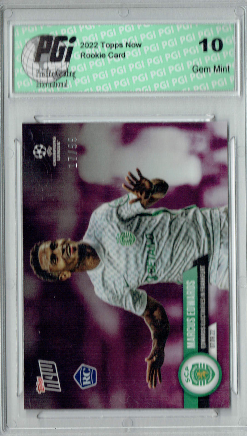 Marcus Edwards 2022 Topps Now #16 Purple SP #17/99 Rookie Card PGI 10