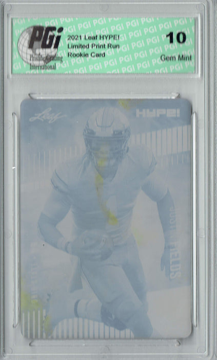 Justin Fields 2021 LEAF HYPE! #50A Yellow Printing Plate 1 of 1 Rookie Card PGI 10
