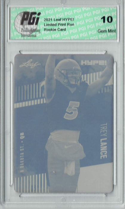 Trey Lance 2021 LEAF HYPE! #51A Yellow Printing Plate 1 of 1 Rookie Card PGI 10