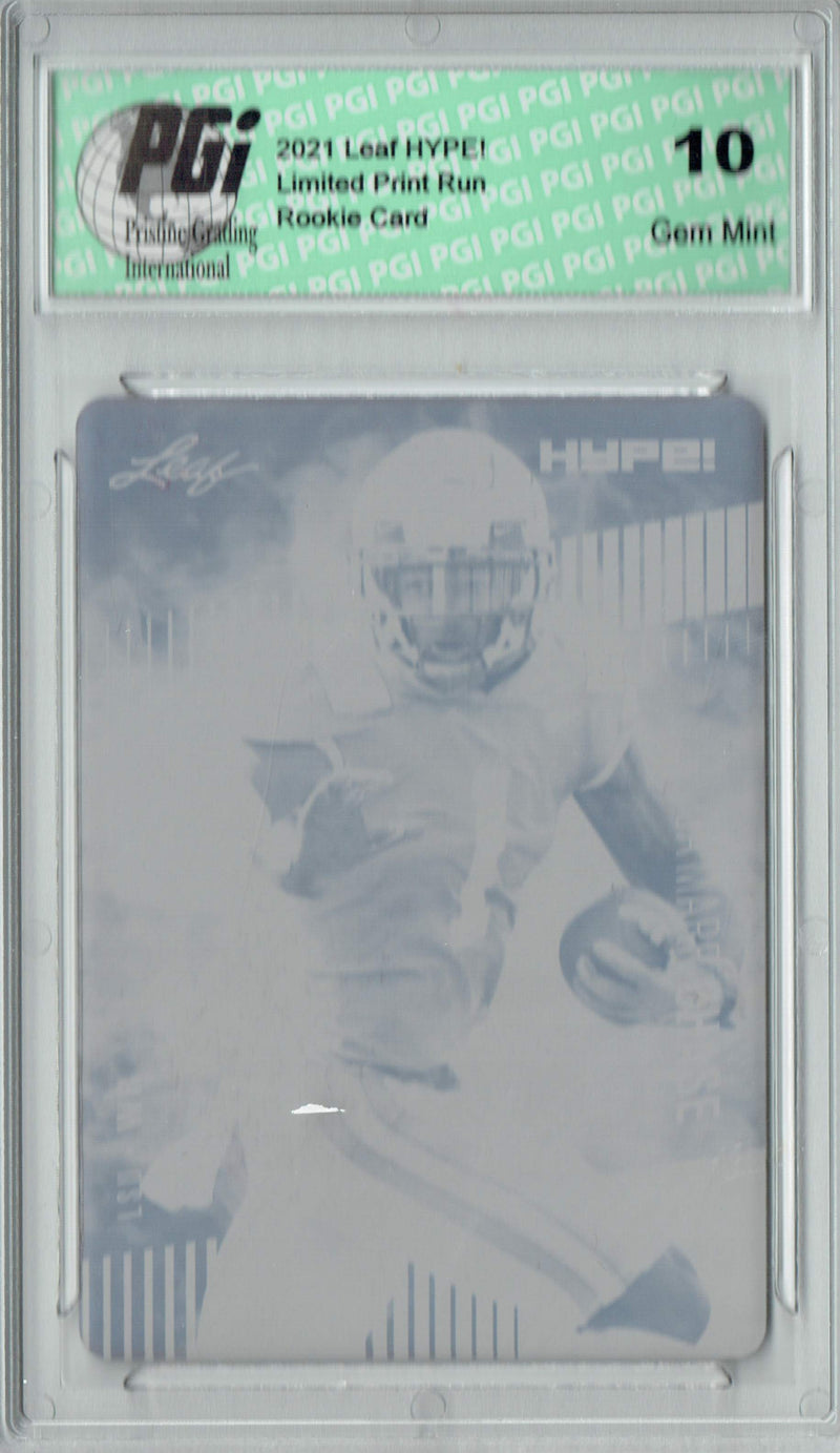 Ja'Marr Chase Rookie Card LSU / Cincinnati PGI 10 Gem Mint Football Trading Card 2021 LEAF HYPE! #52 Black Printing Plate 1 of 1