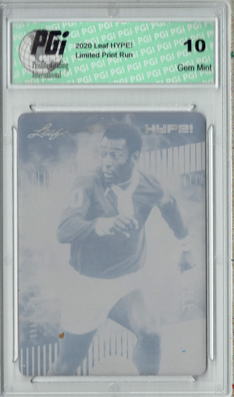Pele 2020 LEAF HYPE! #45 Black Printing Plate 1 of 1 Trading Card PGI 10