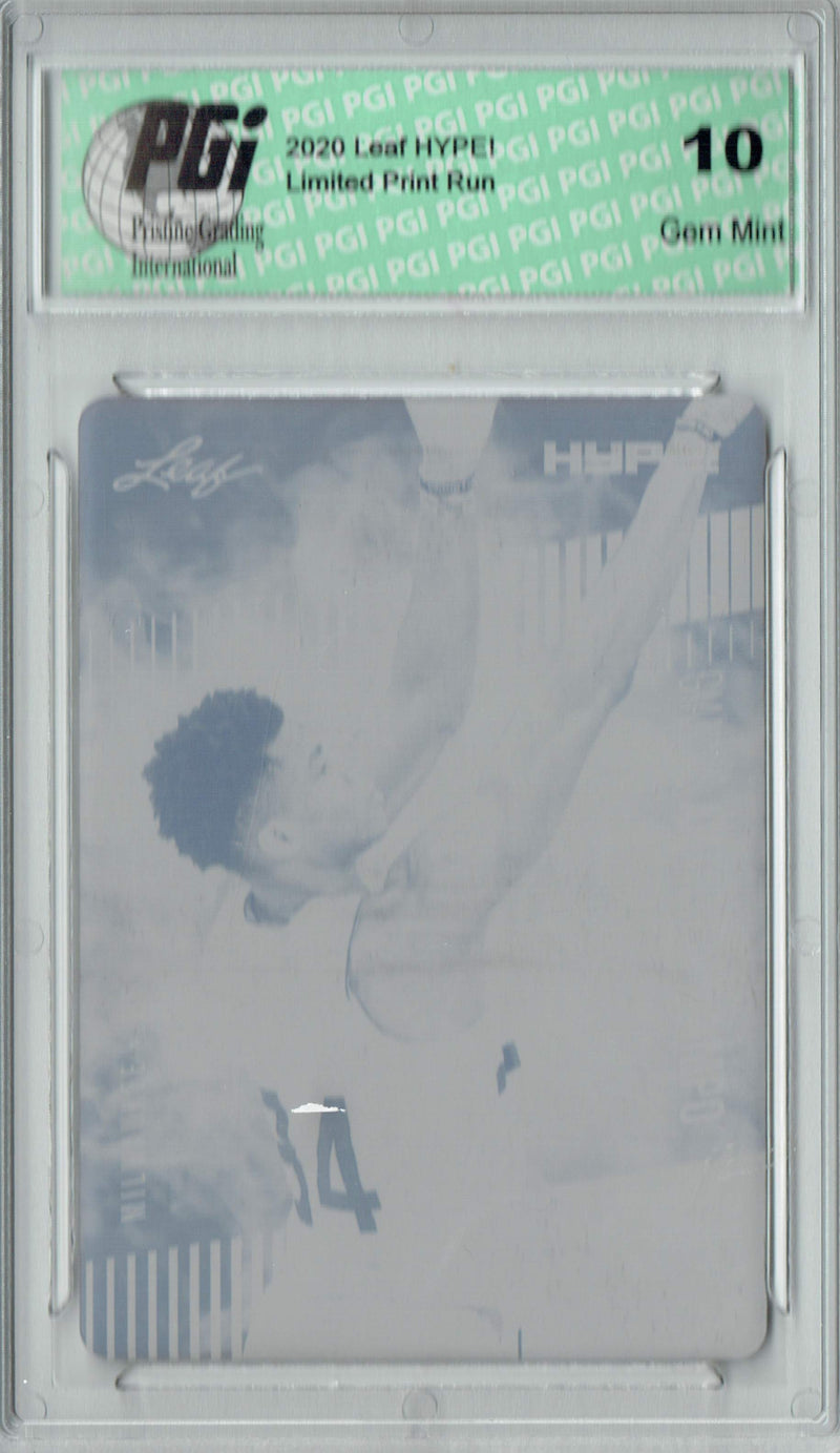 Giannis Antetokounmpo 2020 LEAF HYPE! #48 Black Printing Plate 1 of 1 Trading Card PGI 10