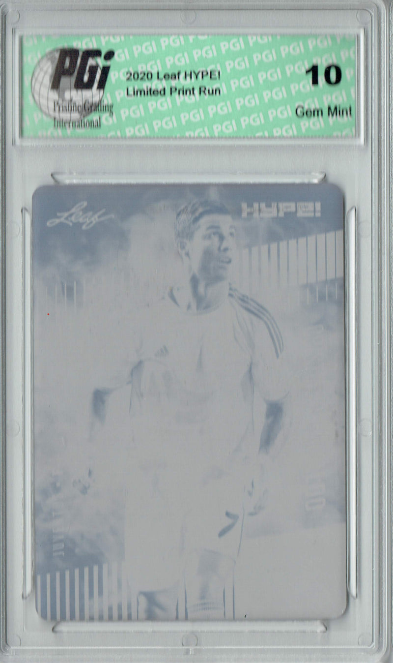 Cristiano Ronaldo 2020 LEAF HYPE! #47 Black Printing Plate 1 of 1 Trading Card PGI 10
