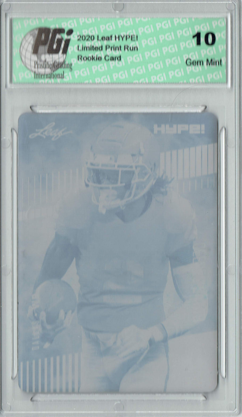 Ceedee Lamb Rookie Card Dallas PGI 10 Gem Mint Football Trading Card 2020 LEAF HYPE! #35A Black Printing Plate 1 of 1