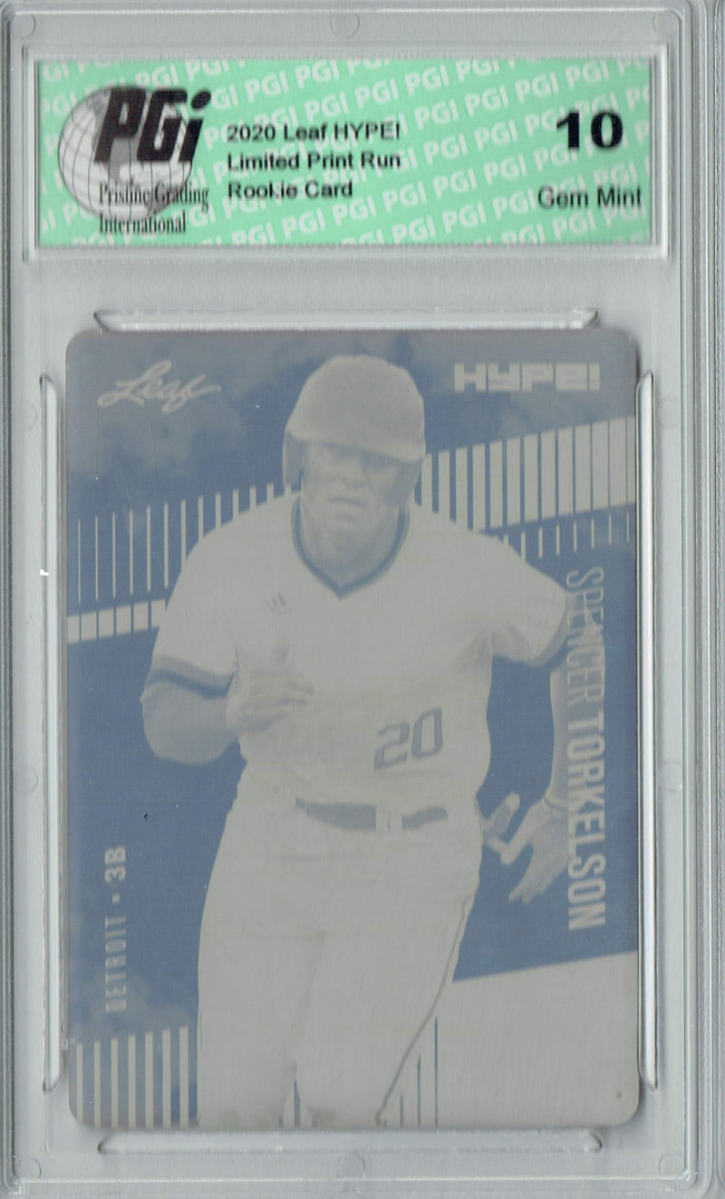 Spencer Torkelson 2020 LEAF HYPE! #41A Yellow Printing Plate 1 of 1 Rookie Card PGI 10