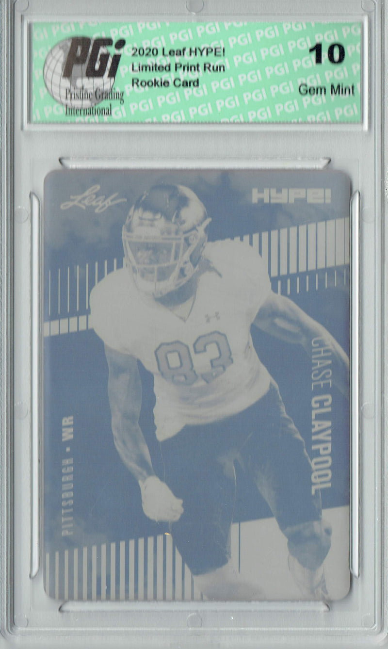 Chase Claypool 2020 LEAF HYPE! #40 Yellow Printing Plate 1 of 1 Rookie Card PGI 10