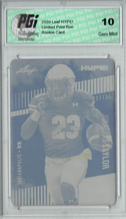 Jonathan Taylor 2020 LEAF HYPE! #38 Yellow Printing Plate 1 of 1 Rookie Card PGI 10
