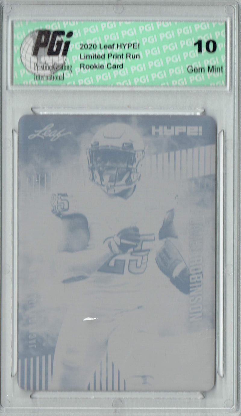 James Robinson Rookie Card Jacksonville PGI 10 Gem Mint Football Trading Card 2020 LEAF HYPE! #39 Black Printing Plate 1 of 1