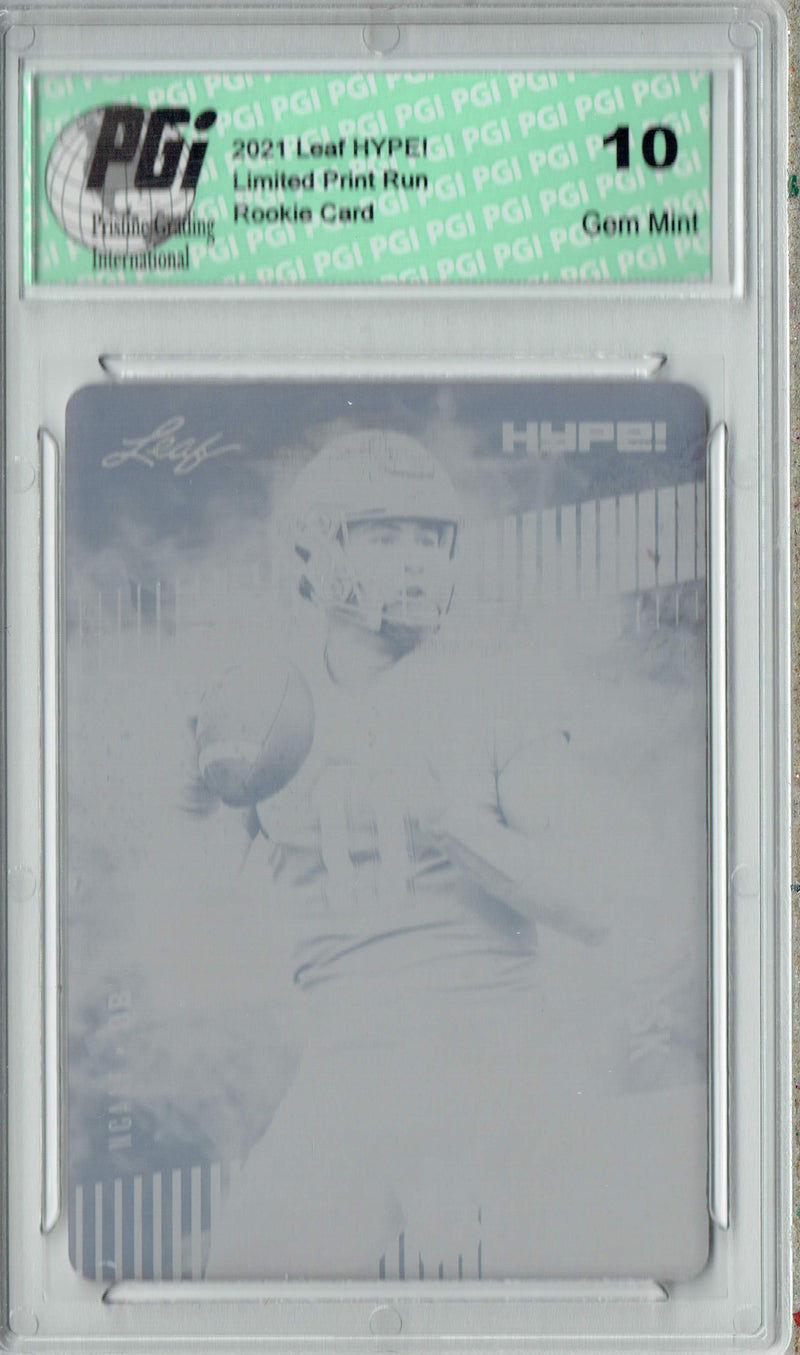 Kyle Trask Rookie Card Tampa Bay PGI 10 Gem Mint Football Trading Card 2021 LEAF HYPE! #59 Black Printing Plate 1 of 1