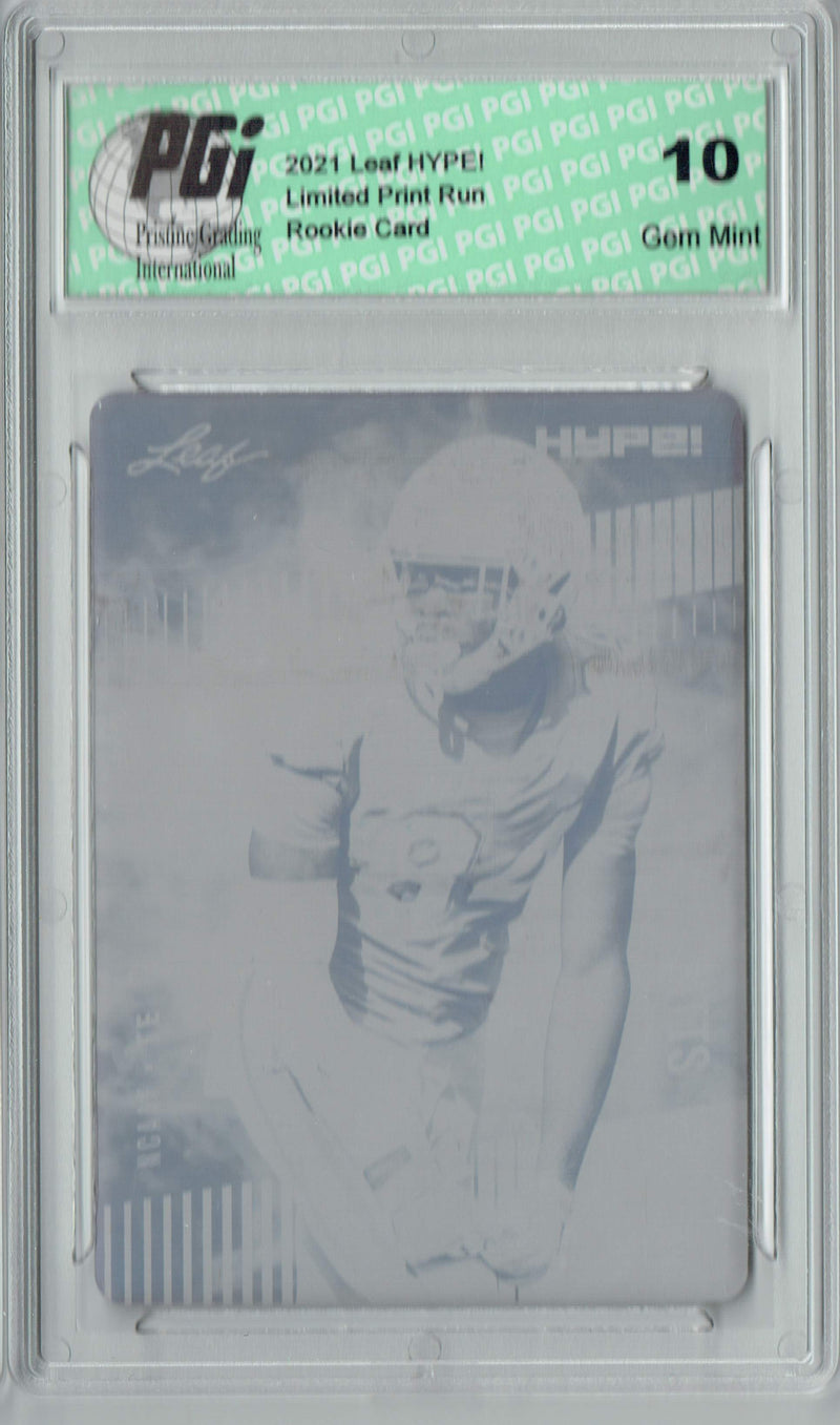 Kyle Pitts Rookie Card Atlanta PGI 10 Gem Mint Football Trading Card 2021 LEAF HYPE! #57 Black Printing Plate 1 of 1