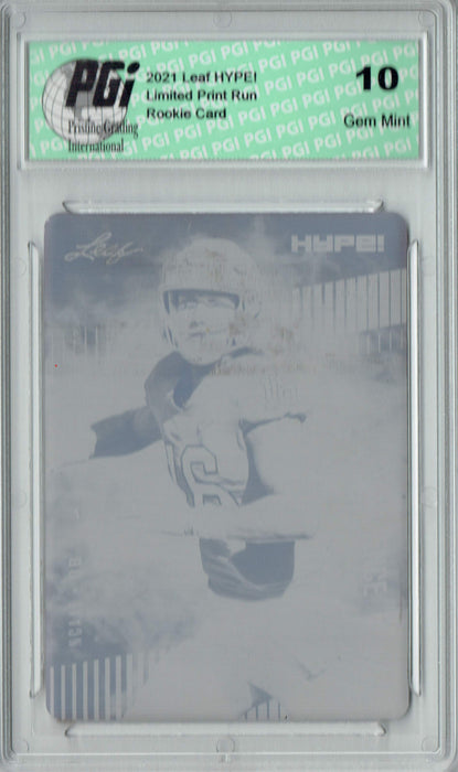 Trevor Lawrence 2021 LEAF HYPE! #49 Black Printing Plate 1 of 1 Rookie Card PGI 10