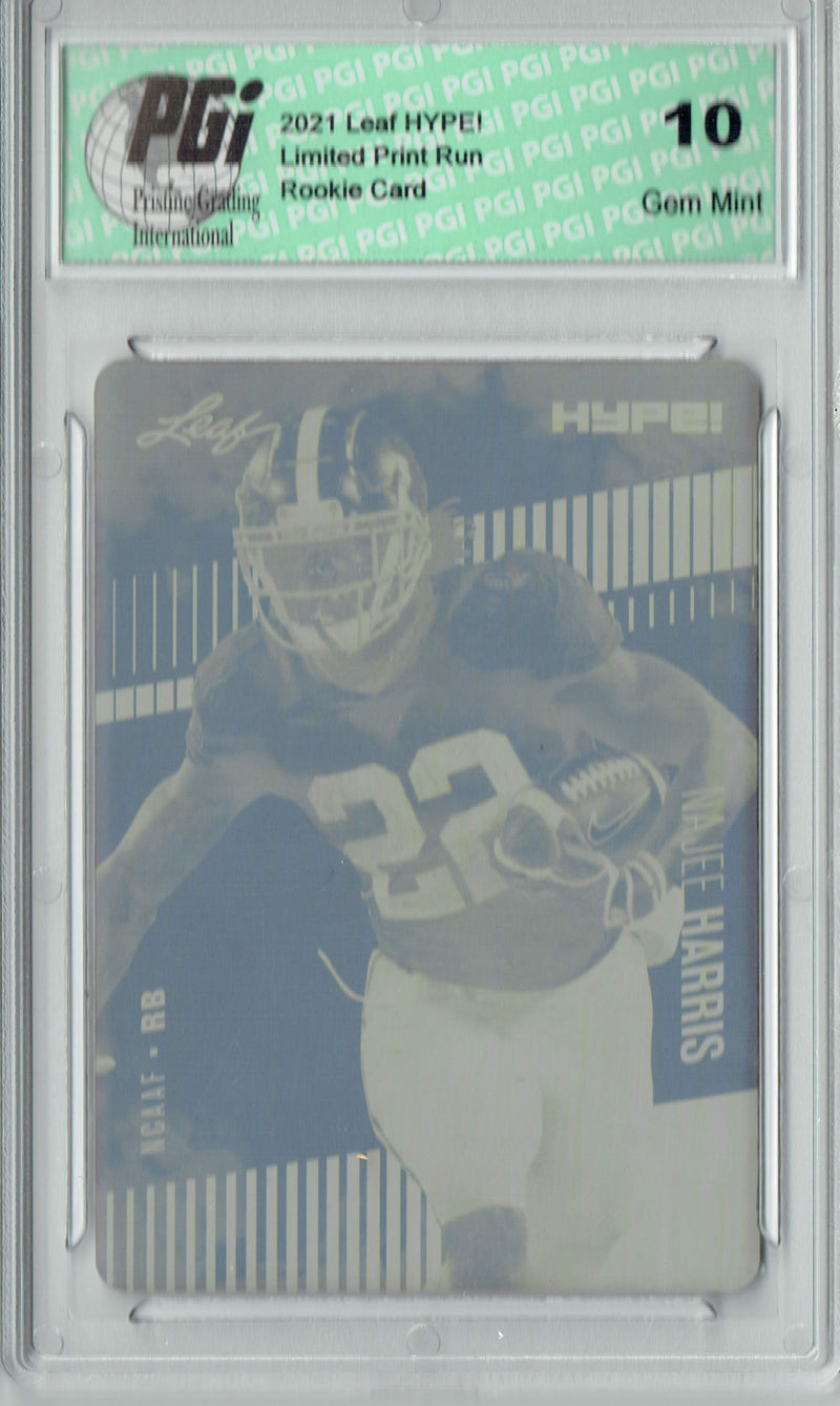 Najee Harris Rookie Card Pittsburgh PGI 10 Gem Mint Football Trading Card 2021 LEAF HYPE! #61 Yellow Printing Plate 1 of 1