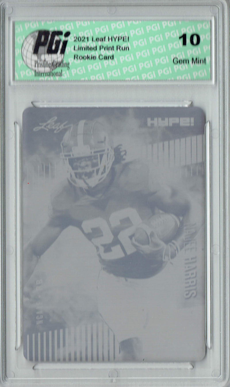 Najee Harris Rookie Card Pittsburgh PGI 10 Gem Mint Football Trading Card 2021 LEAF HYPE! #61 Black Printing Plate 1 of 1