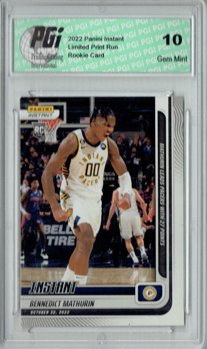 Bennedict Mathurin 2022 Panini Instant #12 Only 309 Made! Rookie Card PGI 10