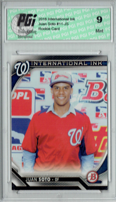 PGI 9 Juan Soto 2016 International Ink #11-JS Rookie Card