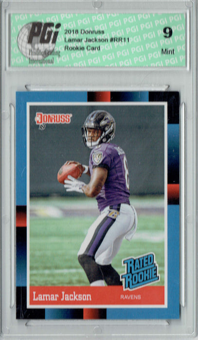 PGI 9 Lamar Jackson 2018 Donruss Retro #RR11 Rookie Card