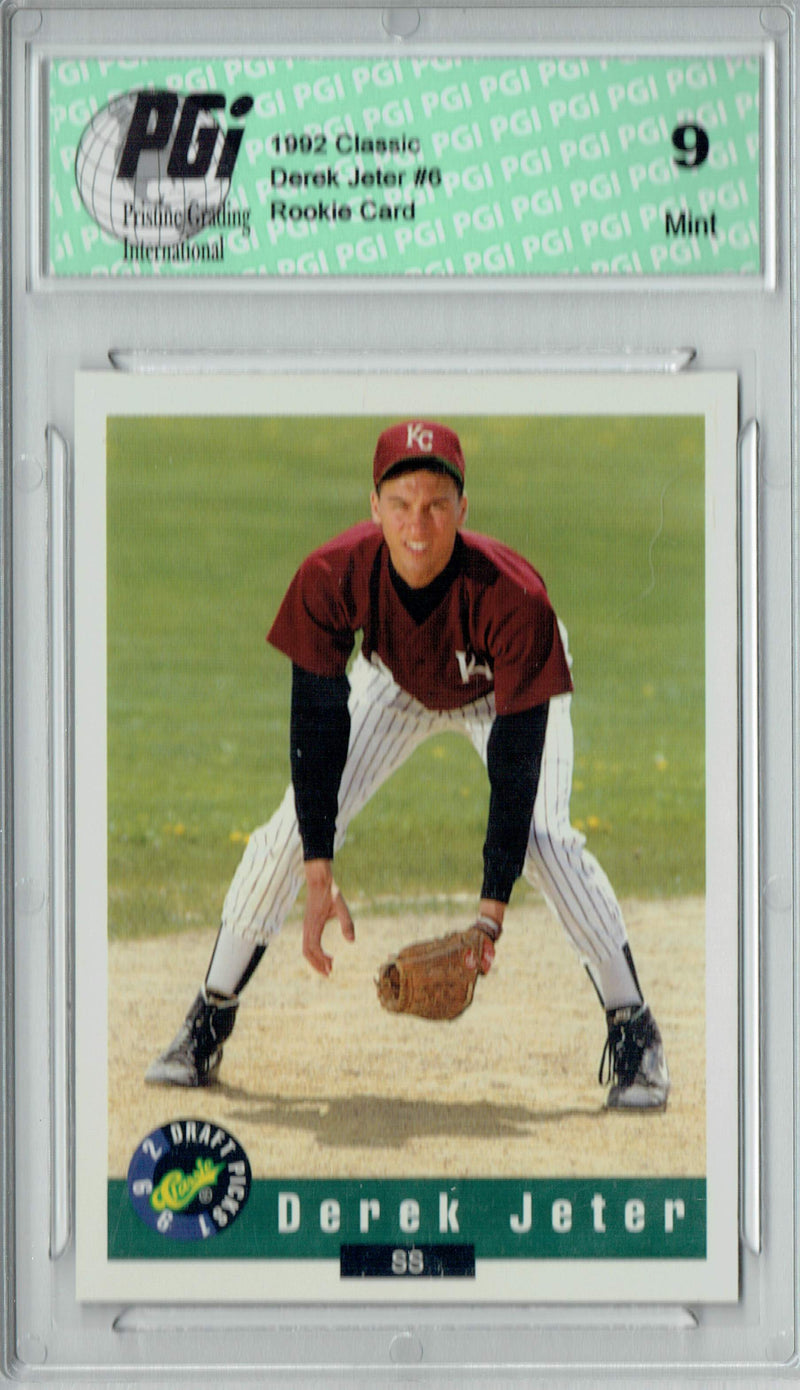 PGI 9 Derek Jeter 1992 Classic Draft Picks #6 Rookie Card