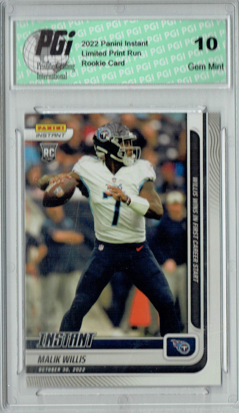 Malik Willis 2022 Panini Instant #87 1st Career Start 1/263 Rookie Card PGI 10