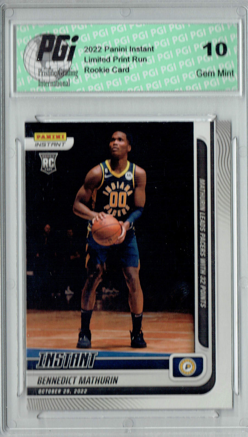 Bennedict Mathurin 2022 Panini Instant #22 Just 392 Made! Rookie Card PGI 10