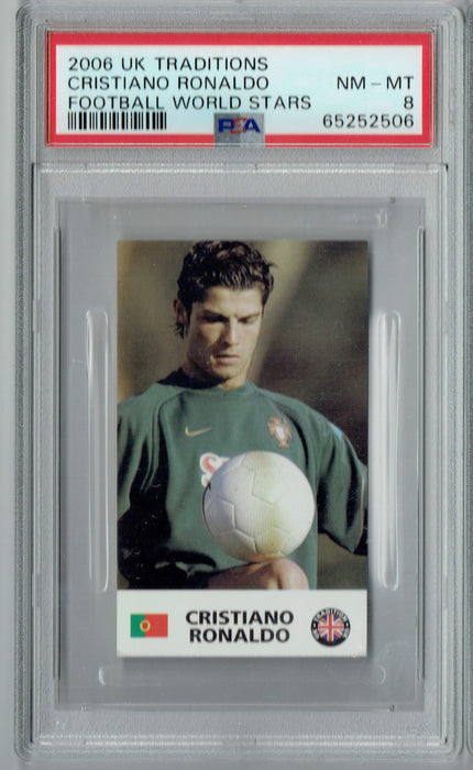 PSA 8 NM-MT Cristiano Ronaldo 2006 UK Traditions #0 Soccer Card Football World Stars