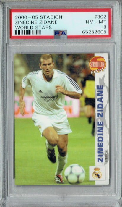 PSA 8 NM-MT Zinedine Zidane 2000-05 Stadion #302 Rookie Card World Stars