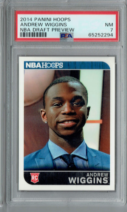 PSA 7 NM Andrew Wiggins 2014 Panini Hoops #NNO Rookie Card NBA Draft Preview