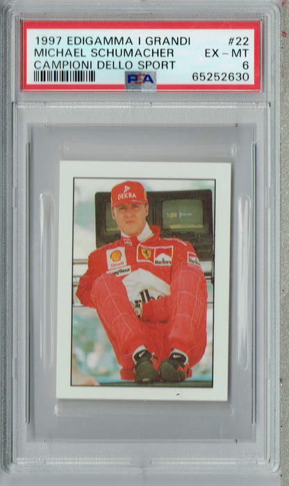 PSA 6 EX-MT 6 Michael Schumacher 1997 Edigamma Grandi Campioni DS #22 Rare Card