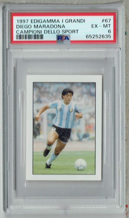 PSA 6 EX-MT 6 Diego Maradona 1997 Edigamma I Grandi Campioni DS #67 Trading Card