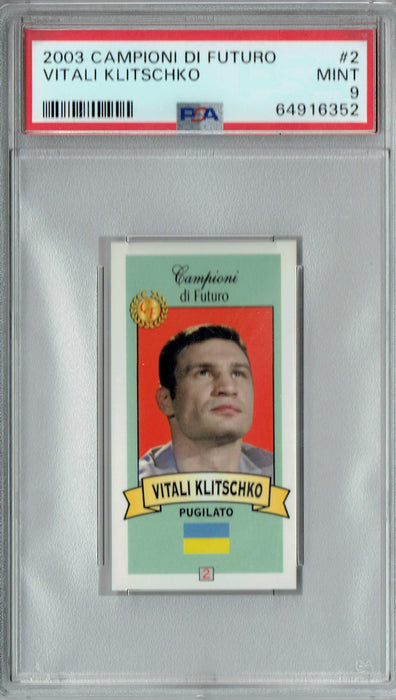 PSA 9 MINT Vitali Klitshko 2003 Campioni Di Futuro #2 Rookie Card