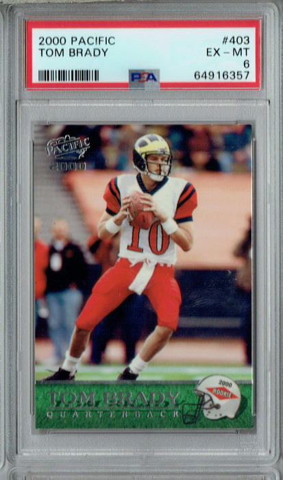 PSA 6 EX-MT Tom Brady 2000 Pacific #403 Rookie Card