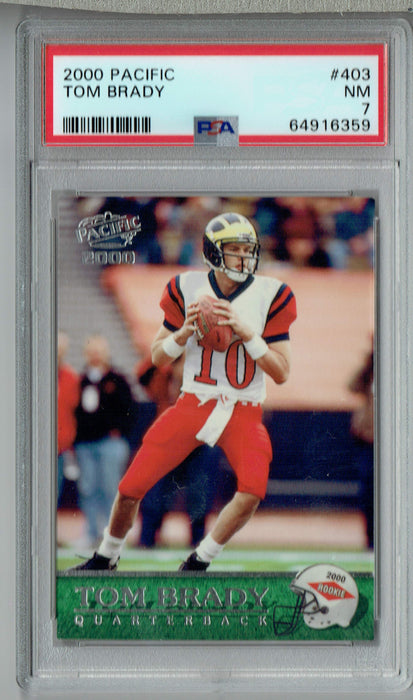 PSA 7 NM Tom Brady 2000 Pacific #403 Rookie Card Patriots