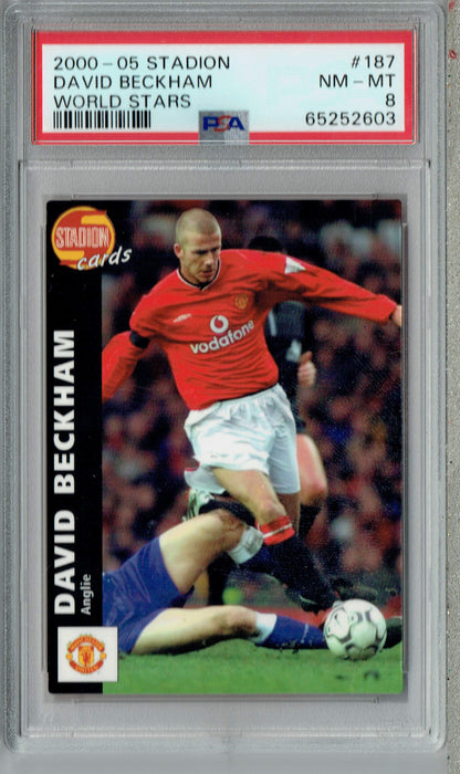 PSA 8 NM-MT David Beckham 2000-05 Stadion #187 Rare Trading Card World Stars