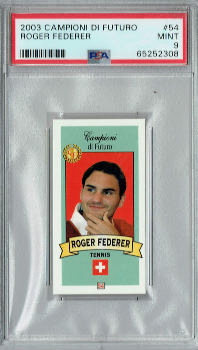 PSA 9 MINT Roger Federer 2003 Campioni Di Futuro #54 Rookie Card Red Back