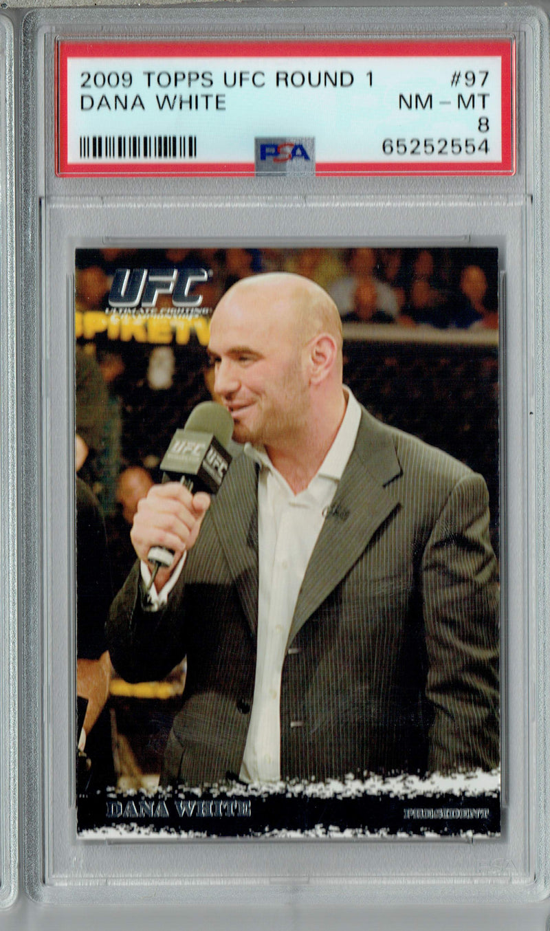 Dana White PSA 8 2009 Topps UFC Round 1 #97 Rookie Card