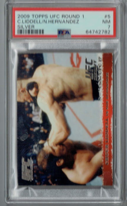 PSA 7 NM Chuck Liddell 2009 Topps UFC Round 1 #5 Rookie Card Silver SP 288 Made