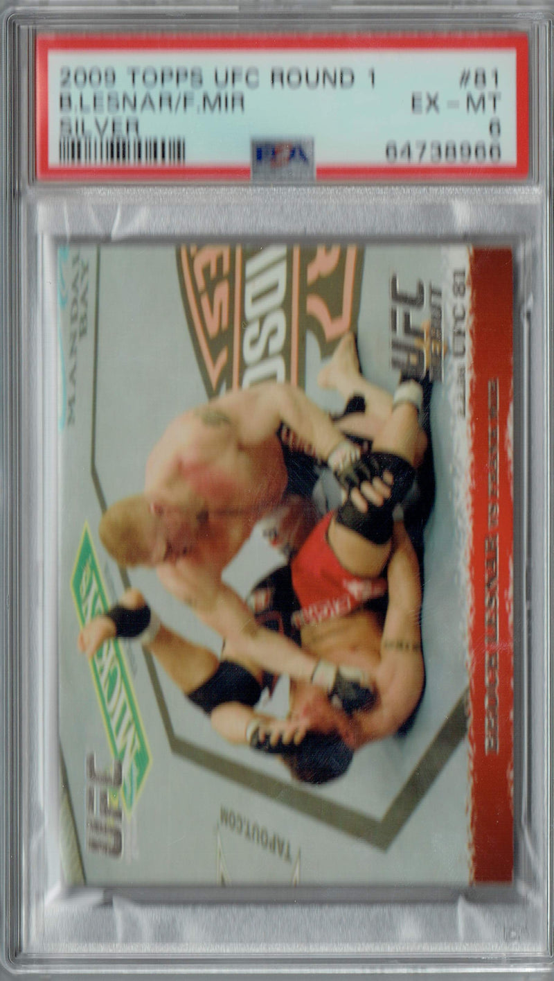 Brock Lesnar PSA 6 2009 Topps UFC Round 1 #81 Rookie Card Silver 288 Made
