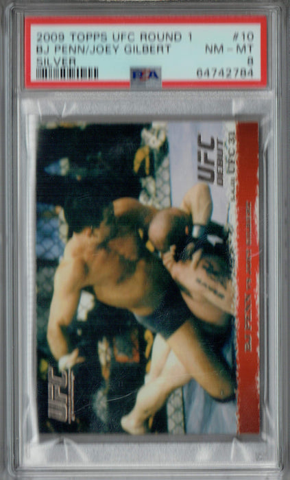 PSA 8 NM-MT BJ Penn 2009 Topps UFC Round 1 #10 Rookie Card Silver SP 288 Made!