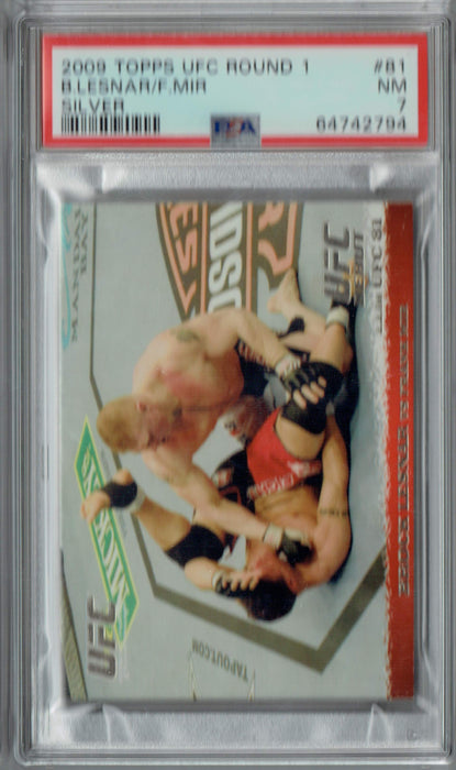 PSA 7 NM Brock Lesnar 2009 Topps UFC Round 1 #81 Rookie Card Silver 288 Made