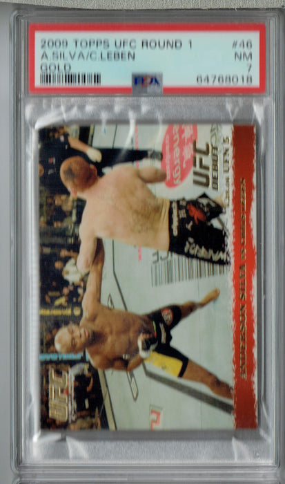 PSA 7 NM Anderson Silva 2009 Topps UFC Round 1 #46 Rookie Card Thick Gold SP