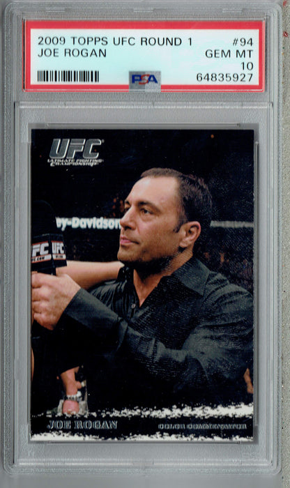 PSA 10 GEM-MT Joe Rogan 2009 Topps UFC Round 1 #94 Rookie Card Spotify Pop 4