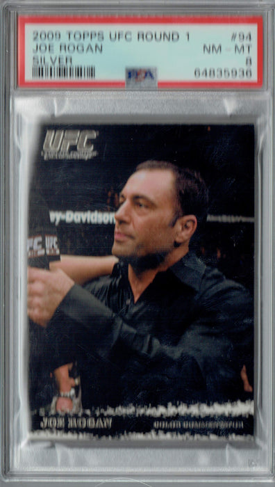 PSA 8 NM-MT Joe Rogan 2009 Topps UFC Round 1 #94 Rookie Card Silver #74/288