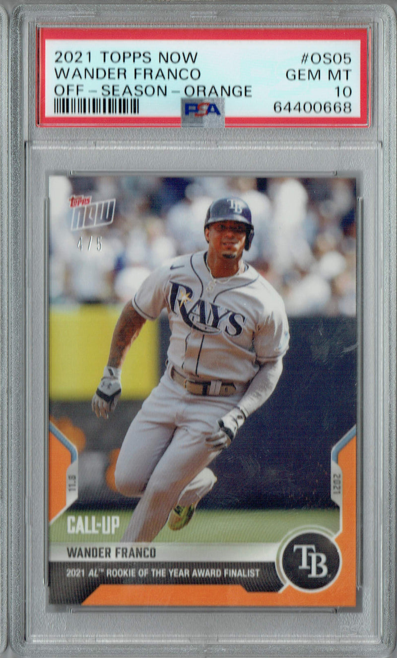 PSA 10 Wander Franco 2021 Topps Now #OS05 Rookie Card Off-Season-Orange SP #4/5