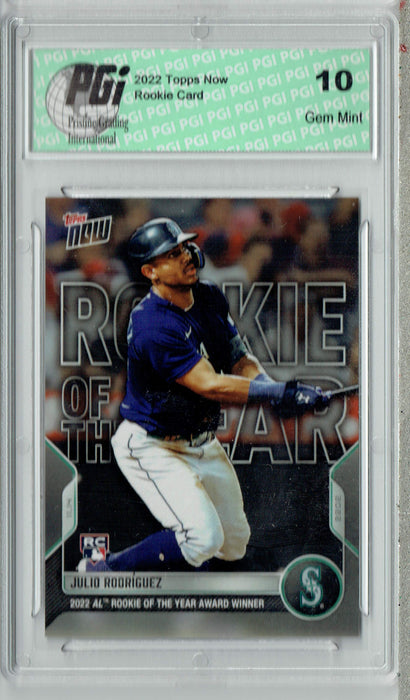 Julio Rodriguez 2022 Topps Now #OS-34 Rookie of the Year Rookie Card PGI 10