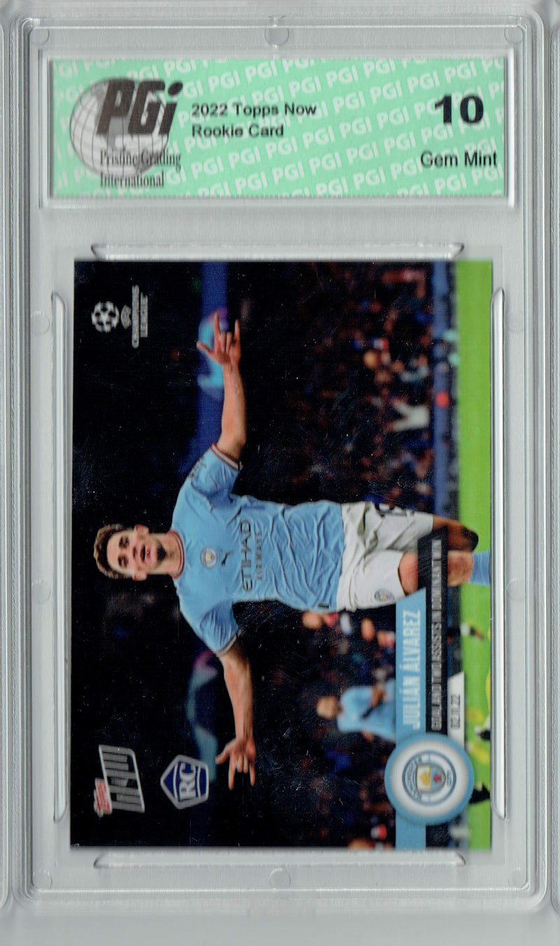Julian Alvarez 2022 Topps Now #65 Argentina/Man City Rookie Card PGI 10