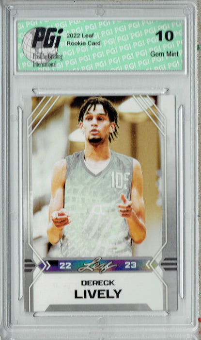 Dereck Lively 2022 Leaf Basketball #B-1 Silver Rookie Card PGI 10