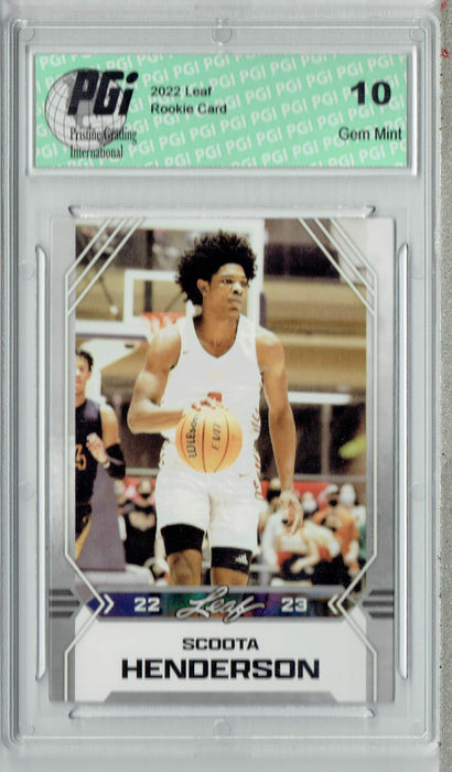 Scoota Henderson 2022 Leaf Basketball #B-2 Silver Rookie Card PGI 10